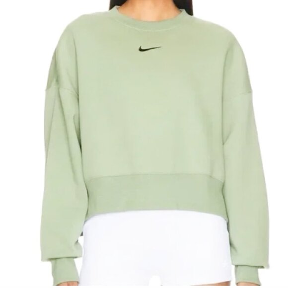 Phoenix Fleece Oversize Crewneck Sweatshirt Green - Picture 1 of 3